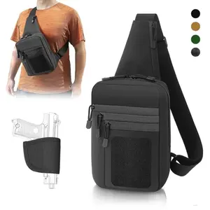 VFD Men's Tactical Sling Bag with Hidden Compartment EDC Anti-Theft Crossbody Chest Pack for Outdoor Daily Carry Secure Storage