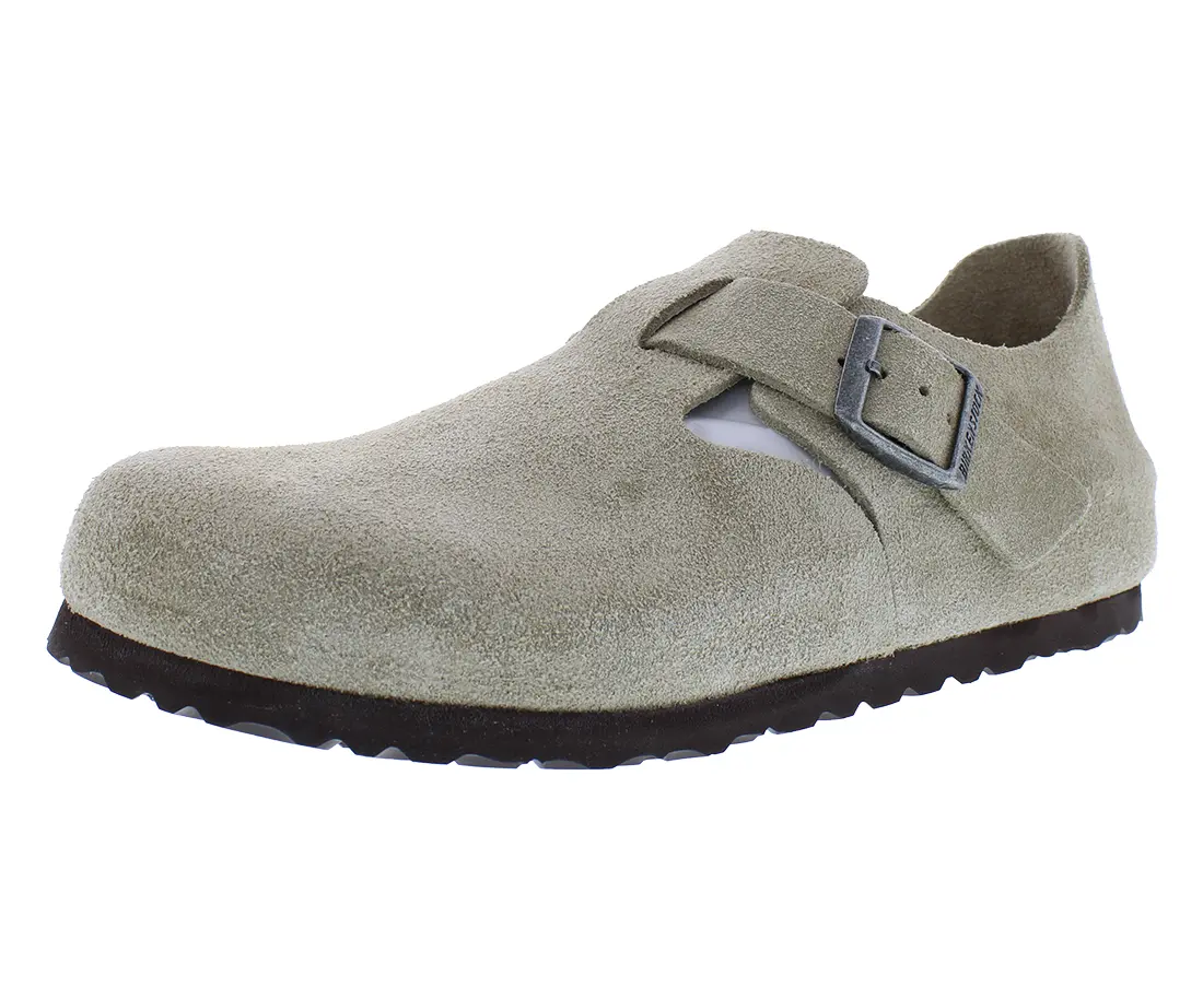 Women's Birkenstock London Narrow Fit Chic Walking Shoes - Casual Clog-Style Flat Footwear with Buckle Strap, All Seasons, Size 7