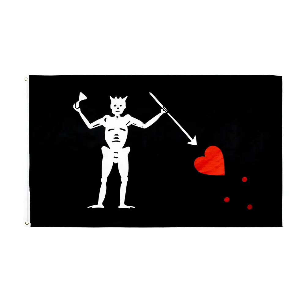 Johnin Edward Teach Blackbeard Pirate Grommeted Rectangular Synthetic Polyester Backdrop Tapestry (90x150cm), Vibrant Black Wall Banner, Bedroom Wall Decor, Boys’ Room Fit Home Supplies Gift