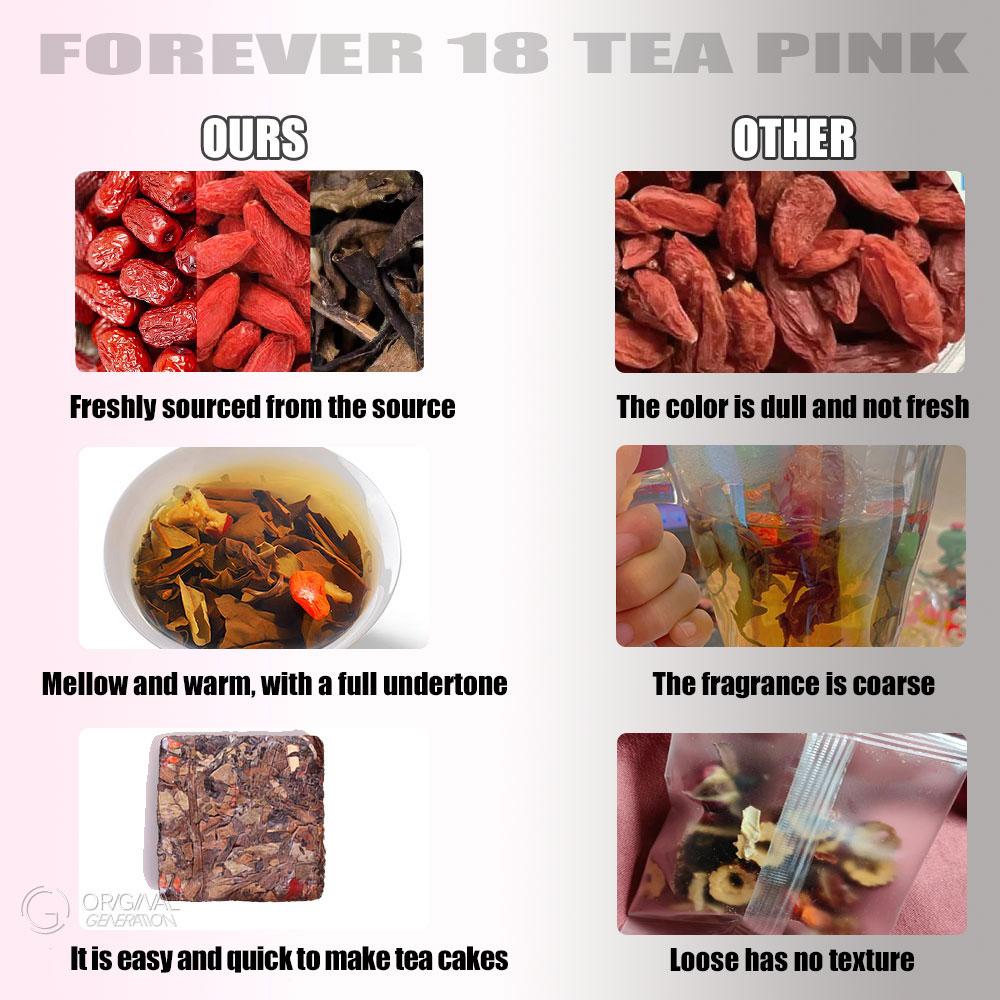 Forever 18 Tea Blue&Pink With Pressure Thermos  (90g 3g×3packs×10boxes)(red dates, wolfberry,Shoumei white tea)  (Shoumei white tea, black wolfberry, astragalus)