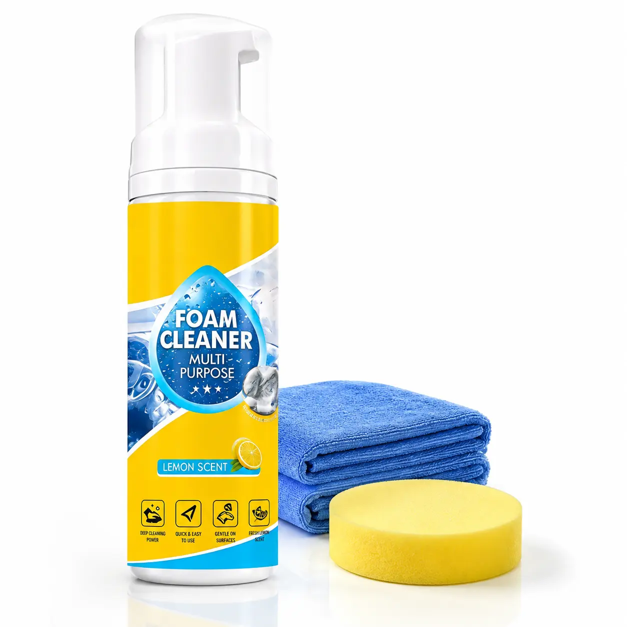 4-in-1 Multi-Enzyme Foam SprayCleaner - Heavy Duty Deep Cleaning House& Car Detailing Products,Stain Removal forCar Interior & Sofa,outdoorfun Car Detailer