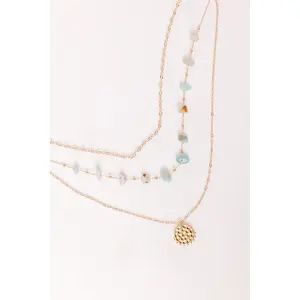 Boho Brunch Layered Necklace in Mint