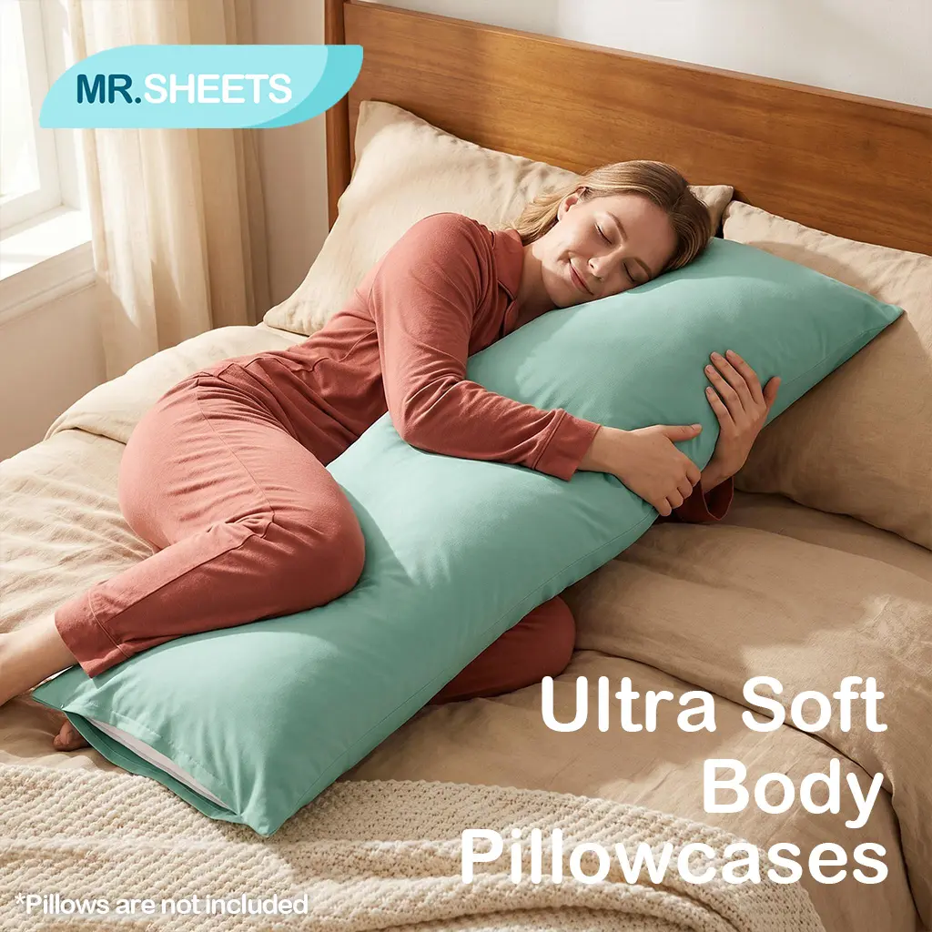 NTBAY 2-Pack Ultra Soft Body Pillowcases 20x54, Brushed Microfiber Long Pillow Covers, Cozy & Breathable Bedding with Envelope Closure, Softness