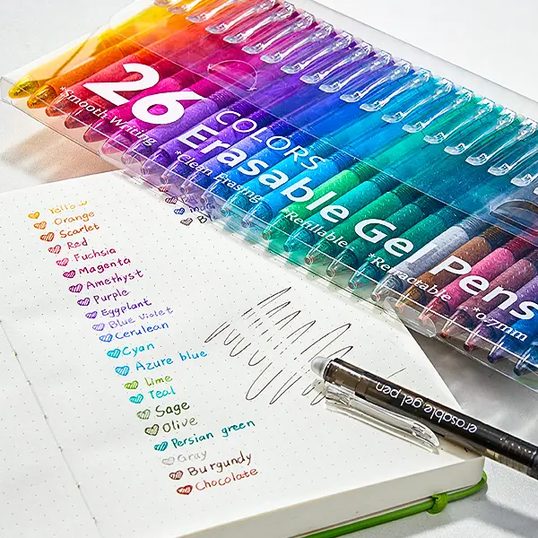 15/26 Pack Erasable Gel Pens, Retractable Fine Point Clicker Pens in 15/26 Assorted Colors, Smooth Writing and Easy to Use for Students, Teachers and Artists, Drawing Writing Planner and Crossword Puzzles,magical pen,gift,Colorful Crafts