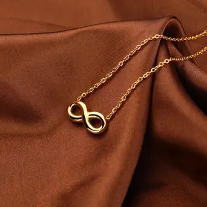 Endless Grace Infinity Necklace - Real Gold Plated Stainless Steel, Waterproof, Non-Tarnish, Sweet Simple Design, Lobster Trigger Clasp, 304 Stainless Steel, 4g, Casual Daily Wear