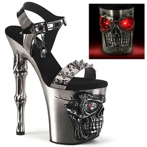 Women's Rapture-812-LT Skull Fashion High Heel Sandals, Stylish Shoe Footwear for Casual Wear