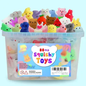 Mothers Day Gift 80-Piece Mochi Squishy Toys – Fidget & Sensory Party Favors for Kids, Baskets & Classroom Prizes