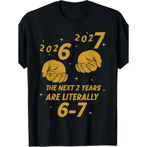 NYE 2026 Funny Boys Kids New Years Eve Party 6 7 Meme 6-7 T-Shirt | Comfy Tunic for Spring & Summer, Casual Style, Crew Neck