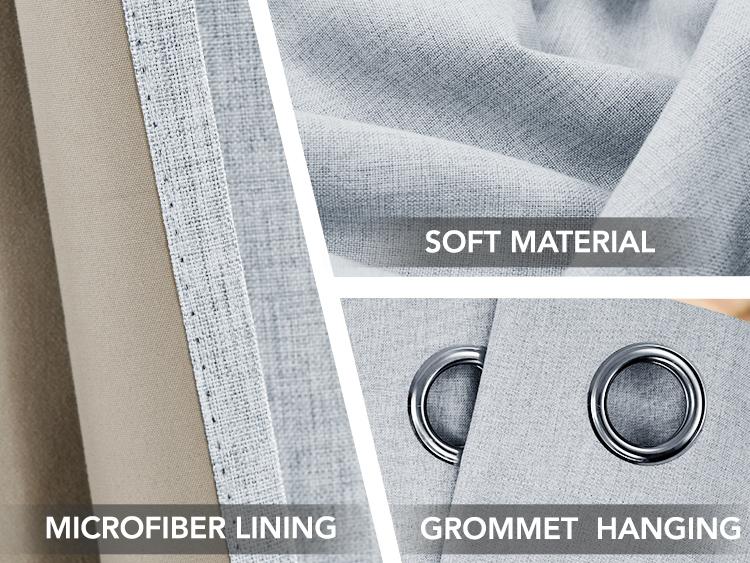 Deconovo Blackout(100%) Curtains 2 Panels,Faux Linen Grommet Total Blackout Curtain, Thermal Insulated Room Darkening Drapes for Living Room Deconovo Blackout(100%) Curtains 2 Panels,Faux Linen Grommet Total Blackout Curtain, Thermal Insulated Room Darkening Drapes for Living Room