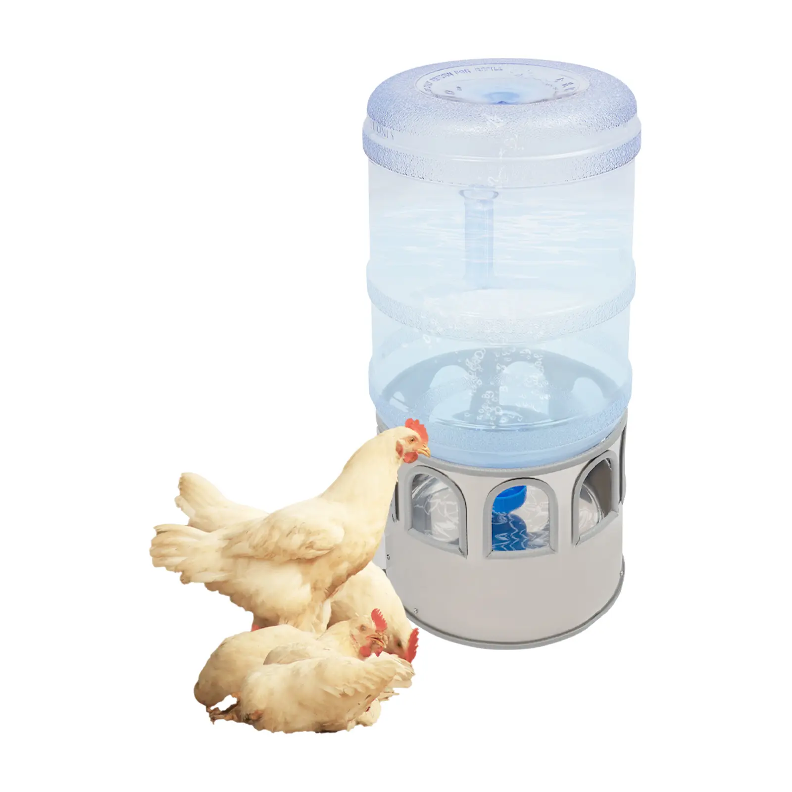 5 Gallon Stainless Steel Chicken Water Heater with Adjustable Temperature (32-122℉) & LED Display, 80W Auto-Start Heated Poultry Waterer for Winter, 9-Window Drinker for Chickens, Ducks, Geese, Dogs, Cats, for Indoor Outdoor Coop Use