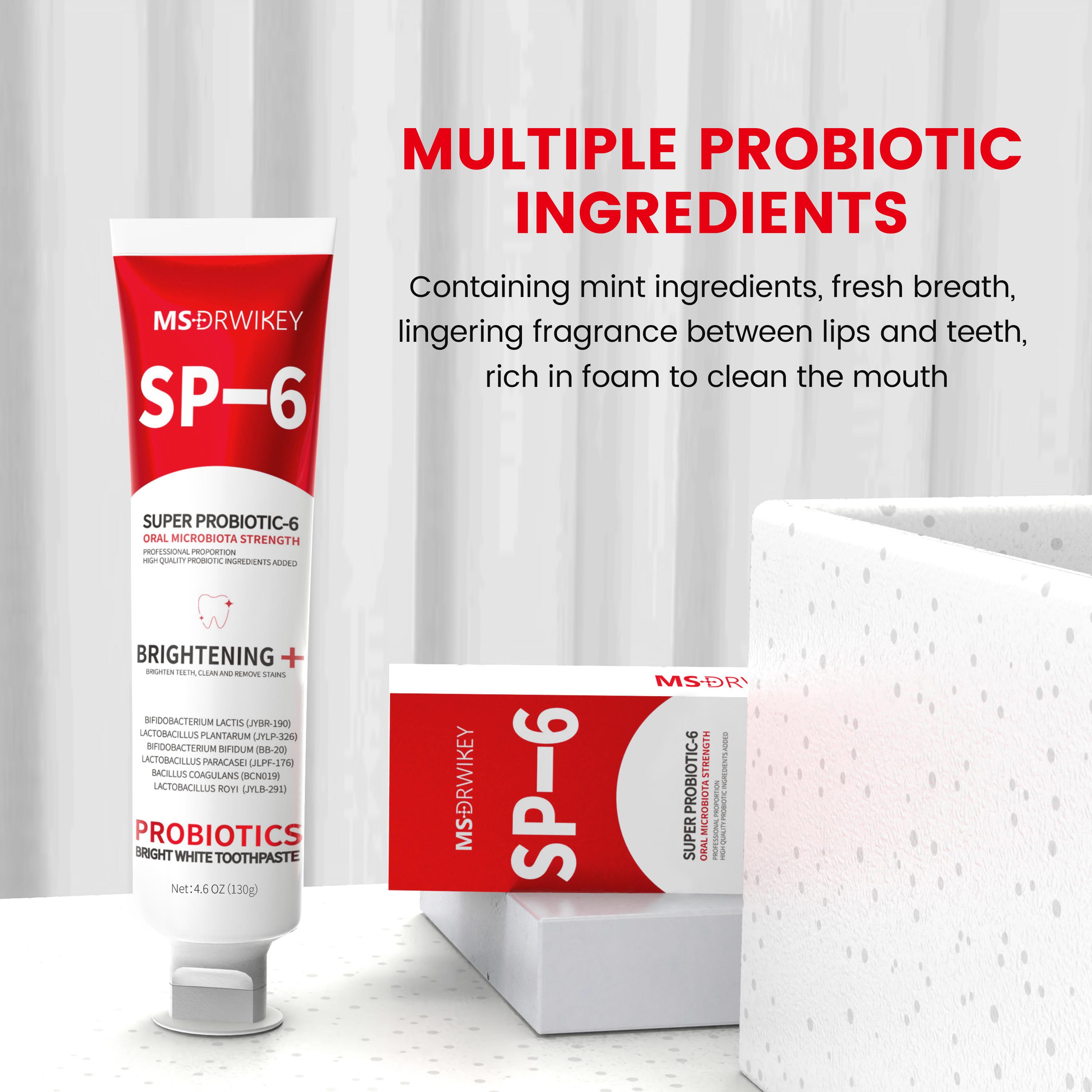 MSDRWIKEY SP-6 Toothpaste Set | Probiotic Formula for Enamel Repair & Long-Lasting Fresh Breath | Complete Oral Care Combo