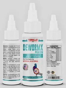 Farmalab DEWORMX Effective Deworming Tabs for Doves and Caged Birds, with Pigeonvita Vitamins and La Lechita Supplement - 2oz Bottle and 8oz Loft Size