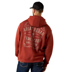 Men's Rebar Lightweight Label Full Zip Hoodie