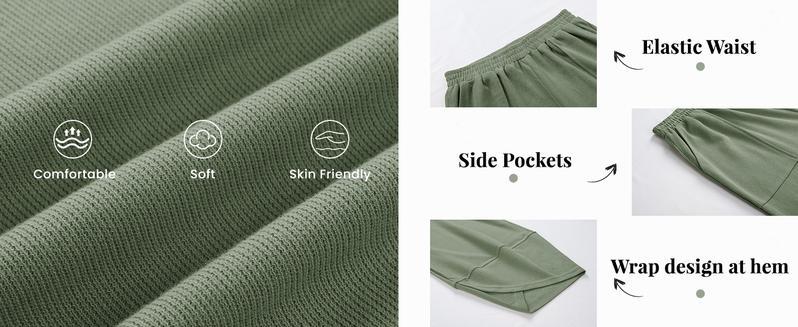 Naeduo Womens Baggy Wide Leg Pants  Casual Elastic Waisted Palazzo SpringStatements Harem Pants with Pockets Womenswear Bottom Wideleg Trouser Basic Fit for Hyrox SpringStatements