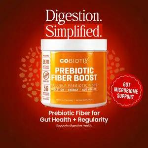 GoBiotix Prebiotic Fiber Boost - 35 Servings of Tasteless NutraFlora Soluble Fiber Powder for Gut Health Digestive Regularity & Healthy Microbiome Support Dietary Healthcare Zero Sugar Zero Bloat
