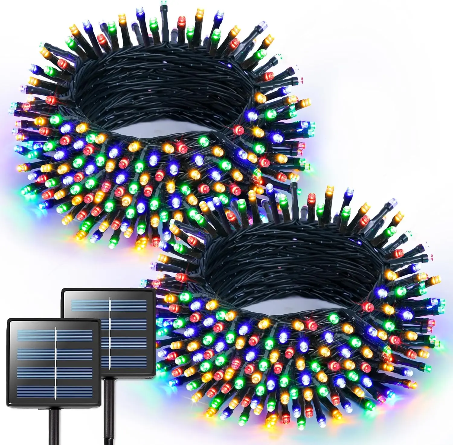 JMEXSUSS 2 Pack Solar Christmas Lights Outdoor Waterproof, Total 400 LED 151FT Solar String Lights Solar Powered Outdoor String Lights, 8 Modes Solar Christmas Light for Outside Patio Yard Tree Decorations