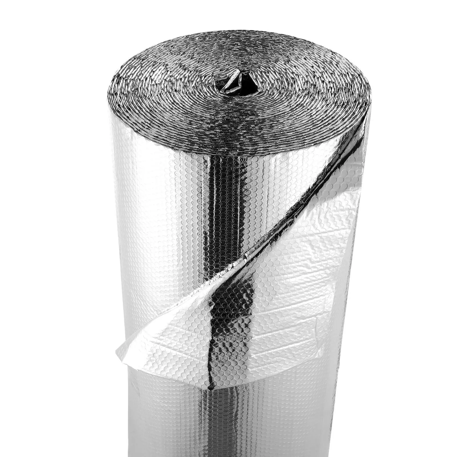 【SummerFinds】VEVOR Double Reflective Insulation Roll, Double-Sided Aluminum Foil Radiant Barrier, 6mm 48 in x 100 ft, Dual-Layer Air Bubble Heat Reflective Shield, Thermal Insulation Roll for Garage Door Window RV Roofs