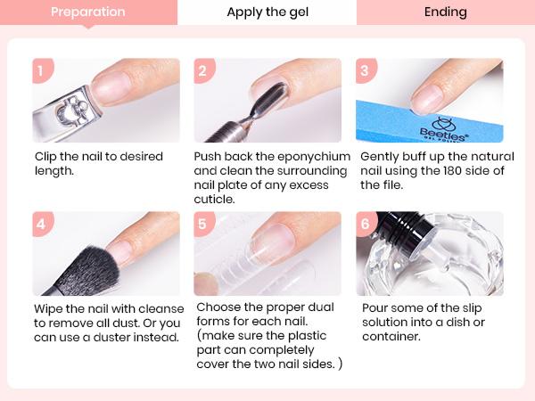 Beetles Poly Nail Gel Kit Starter Kit-6 Colors Clear Nude Brown Neutral Colors All In One Kit Poly Nail Extension Gel Set Builder Hybrid Jelly Gel with Base Top Coat Gift for Women Manicure