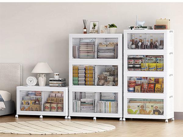 Broview V40 800QT Plastic Storage Bins with Lid and Wheels, Extra Large Stackable Storage Bins with Dividers, Closet Organizers and Storage Cabinet Shelves Collapsible Box for Home Garage