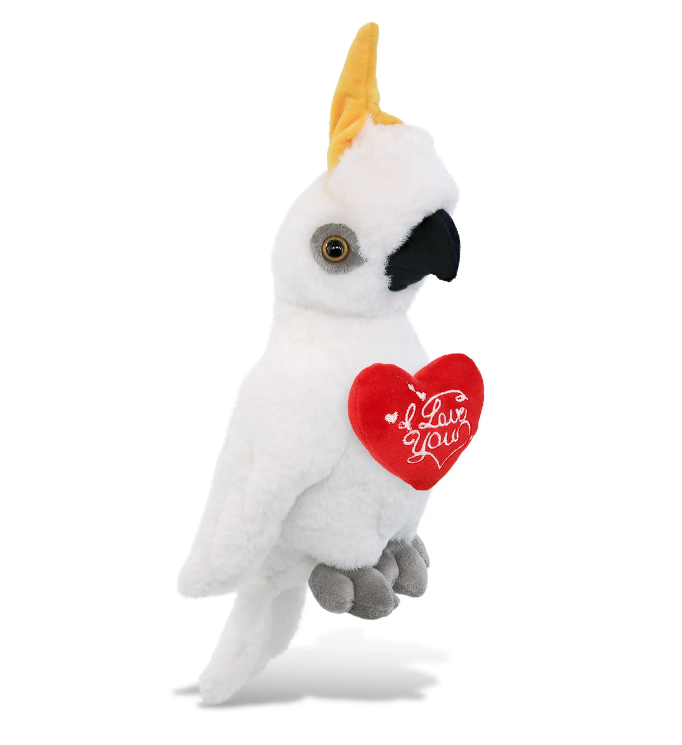 PLUSH I LOVE YOU RED HEART - SUPER-SOFT PLUSH - COCKATOO 10"