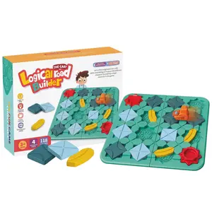 Educational board game children's toy, maze intelligence puzzle learning game, suitable for children aged 3 to 8, 118 challenges, 4 difficulty levels, logic car track building blocks, educational Montessori birthday gift.