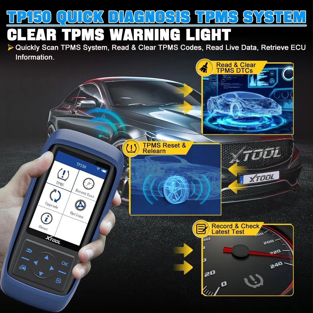 [Summervibes] XTOOL TP150 TPMS Programming Tool, 2026 TPMS Relearn Tool, Activate/Relearn/Diagnosis All Known TPMS Sensors, Program TS100 Sensors (315/ 433MHz), TPMS Reset Tool TPMS Programmer