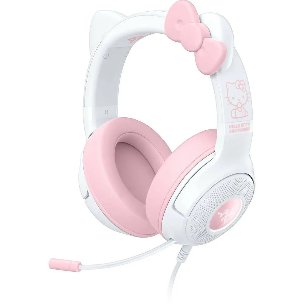 Razer Kraken Kitty V2 Wired USB A Gaming Headset with Kitty Ears and Chroma RGB Lighting - Hello Kitty Edition