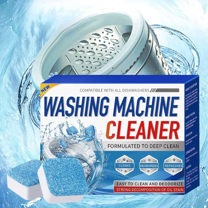 24-Piece Washing Machine Cleaner Pack, Home Cleaning Washer Tablets - Non-Dismantling, Unscented Household Drum & Internal Seals Descaling Deodorizer, 24 Pieces