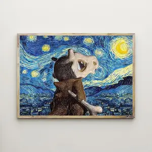 Cubone Under Starry Sky Pokémon Poster – Home Decor, Wall Art (No Frame)