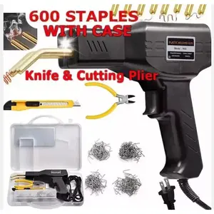 Hot Stapler Car Bumper Fender Fairing Welder Gun Plastic Repair Kit +600 Staples