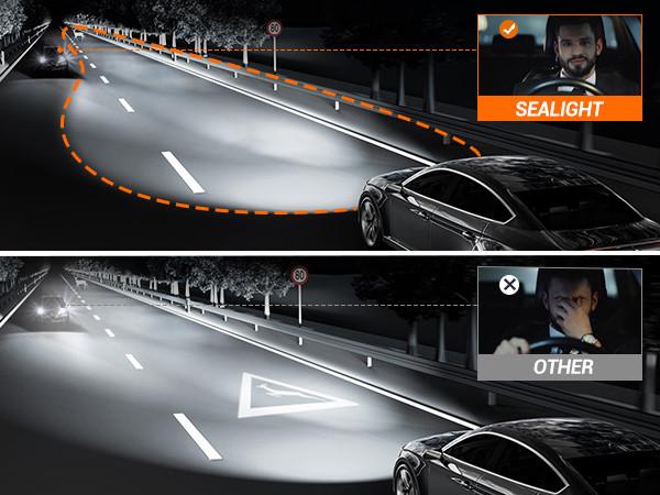 2012 Volkswagen Jetta H7 104W 6500K White IP68 LED Headlight Bulbs 2PCS SEALIGHT S3