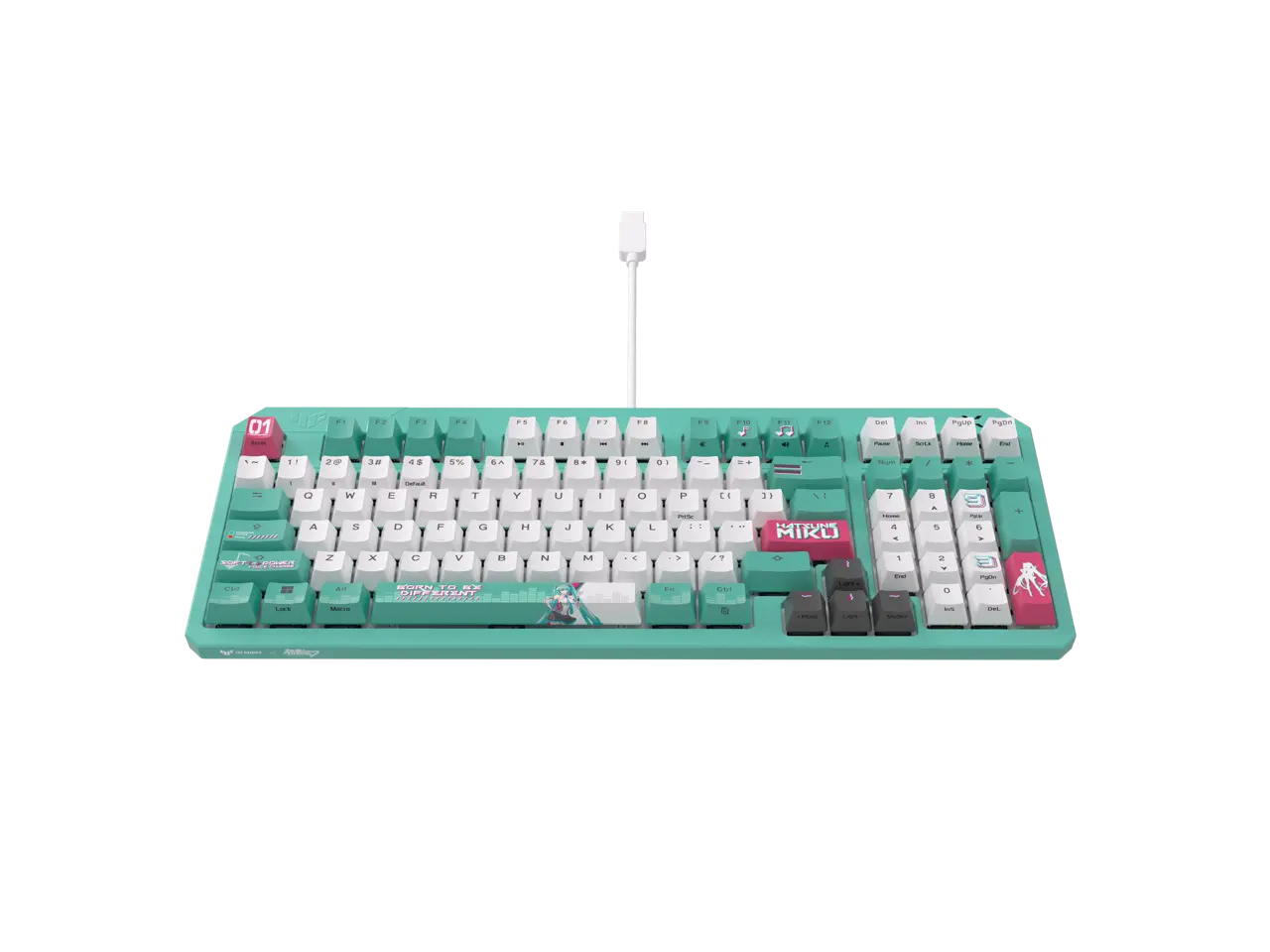ASUS TUF Gaming K3 Gen II Hatsune Miku Edition Optical-Mechanical RGB Keyboard with IP57 Waterproof and Dust Resistance