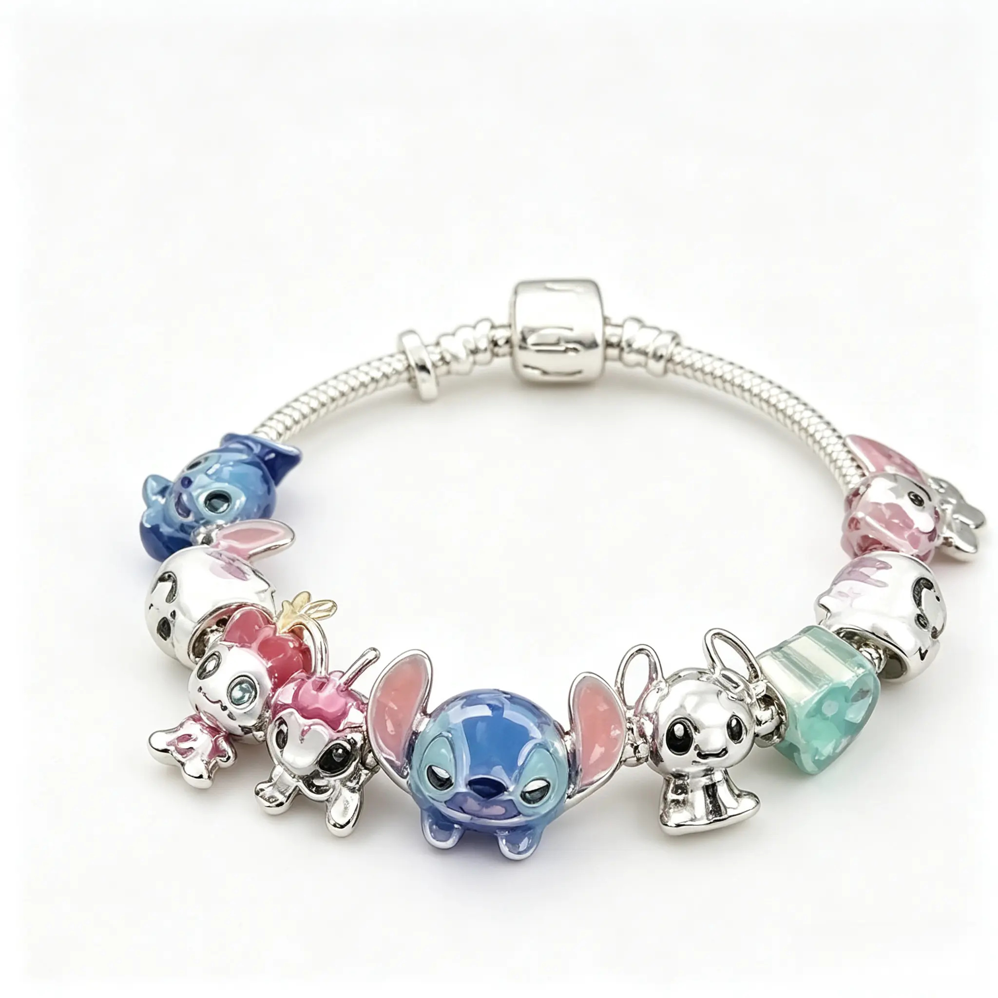 Disney Stitch Beaded Bracelets Three Sizes Elastic Stretch Bead Jewelry Gift for Girls Women