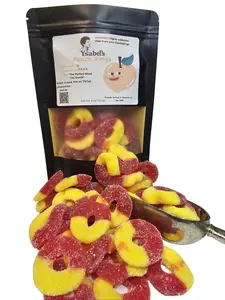 Peach Rings Chewy Candy Snack Gummy Candy Jar