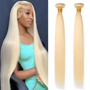 613 Human Hair Bundles Blonde Straight Bundles Human Hair 100% Unprocessed 12A Grade Brazilian Virgin 1 Bundle 50G Human Hair Extensions For Women