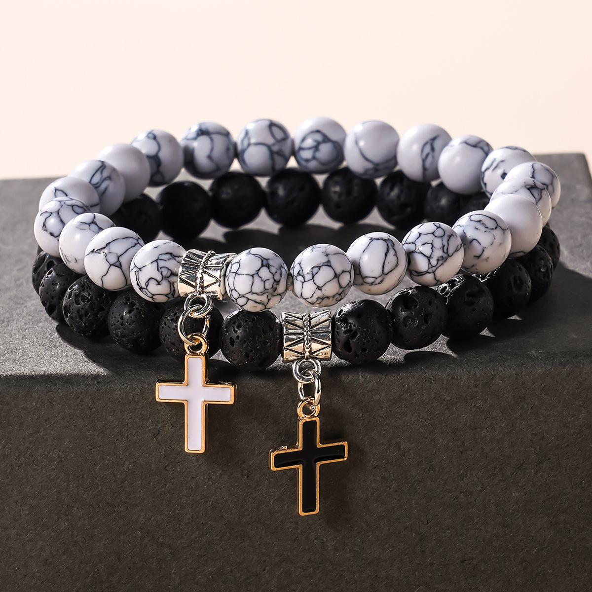 2pcs Matching Cross Couples Bracelets For Women Men Bf And Gf Boyfriend Girlfriend Jewellery