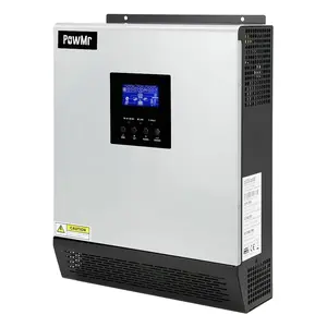 PowMr 2400W Solar Inverter, 24VDC to 110V/120VAC Pure Sine Wave with 50A PWM Charge Controller, Hybrid Inverter for Homes, RV, 24V Lead-Acid, Sealed Gel/AGM Battery, Off-Grid Systems