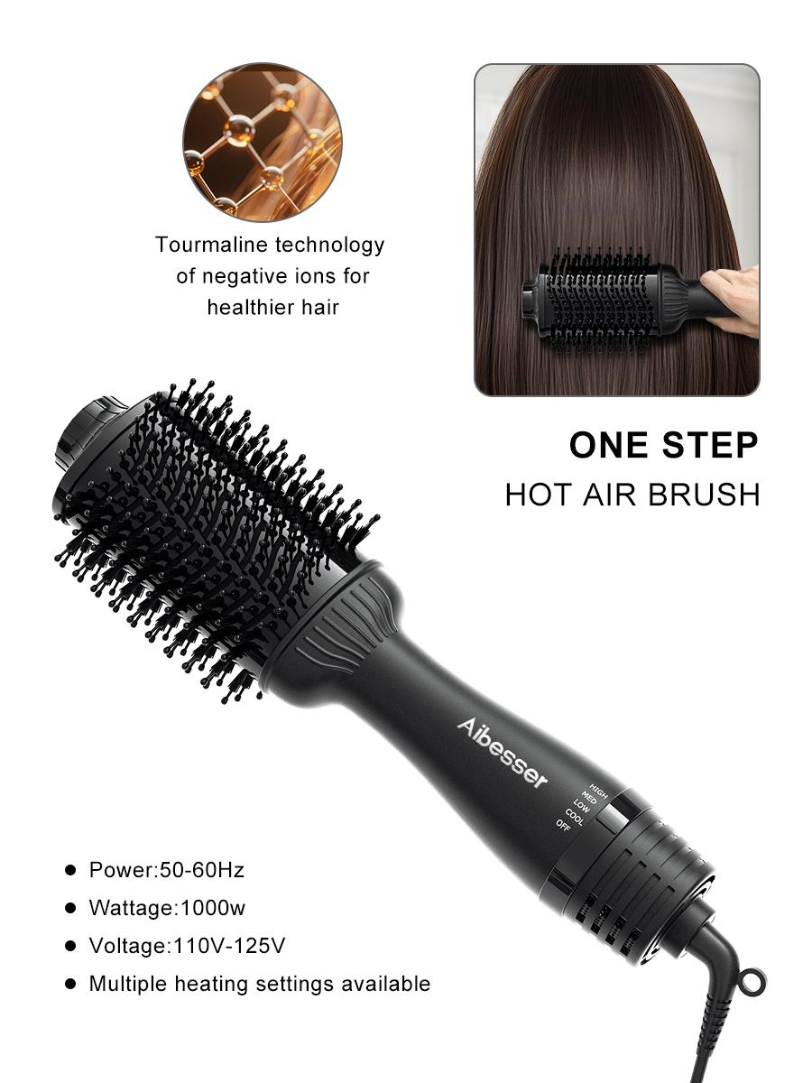 Aibesser 4-in-1 Dual Voltage Hot Air Handle Volumizer Hair Dryer Straightener Curler with Ceramic Tourmaline Ionic Curling Brush Lightweight Plug,Dryer/Curler/Straightener/Scalp Massager, Anti-Scald Bristles, Intelligent Heat Control, Cold & Hot Air Cycle Aibesser 4-in-1 Dual Voltage Hot Air Handle Volumizer Hair Dryer Straightener Curler with Ceramic Tourmaline Ionic Curling Brush Lightweight Plug,Dryer/Curler/Straightener/Scalp Massager, Anti-Scald Bristles, Intelligent Heat Control, Cold & Hot Air Cycle