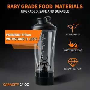 Premium Electric Protein ShakerBottle, 600ml/20 oz Vortex Portable MixerCup/USB Rechargeable Shaker Cups forProtein Shakes Office/Gym, Gift