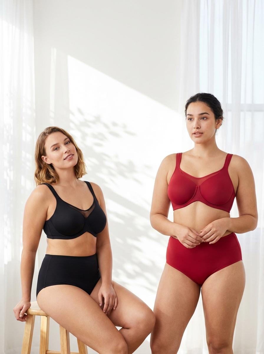 HSIA Cardi Comfort Plus Size Unlined Non-Padded Underwire Smoothing Wide Strap Full Coverage Minimizer T-shirt Bra SpringStatements