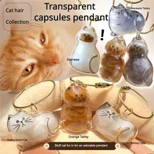 Cat Fur Collection Capsule, Cat Fur Memory Charm, Which Can Be Used as a Keychain or a Pendant and Carried Around With You. pet lover Jewellery