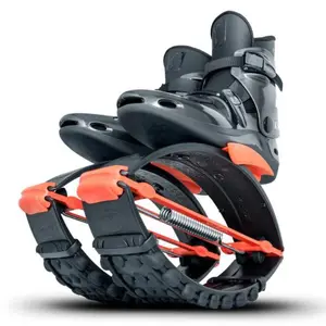Kangoo Jumps through JumpBoots fit boots for rebounding exercise: Black Orange Pro7 Rebound Boots