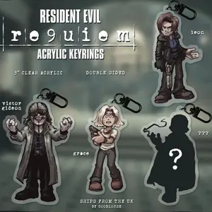 Resident Evil Requiem Keyrings || Leon Kennedy, Grace Ashcroft, Victor Gideon and [SPOILER CHARACTER] ||