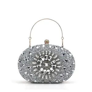 Elegant Women's Sequined Floral Evening Clutch Bag, Sparkling Diamond Embellished Wedding Party Handbag, Perfect for Parties Birthdays Holidays