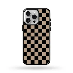 Black & Sand Checkered Boho Phone Case