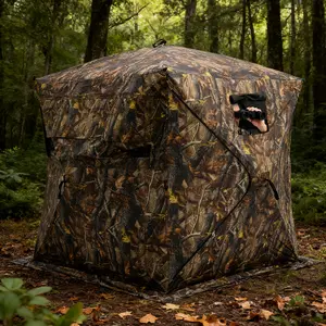 Hunting Blind, 270° Visibility Ground Hunting Shelter, 2-3 Person Pop Up Instant Setup Wildlife Blind with Transport Bag and Silent Windows