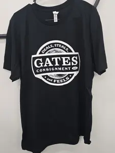 Gates Consignment LLC Shirt (Medium) Deals Steals and Feels Black T-Shirt for Men