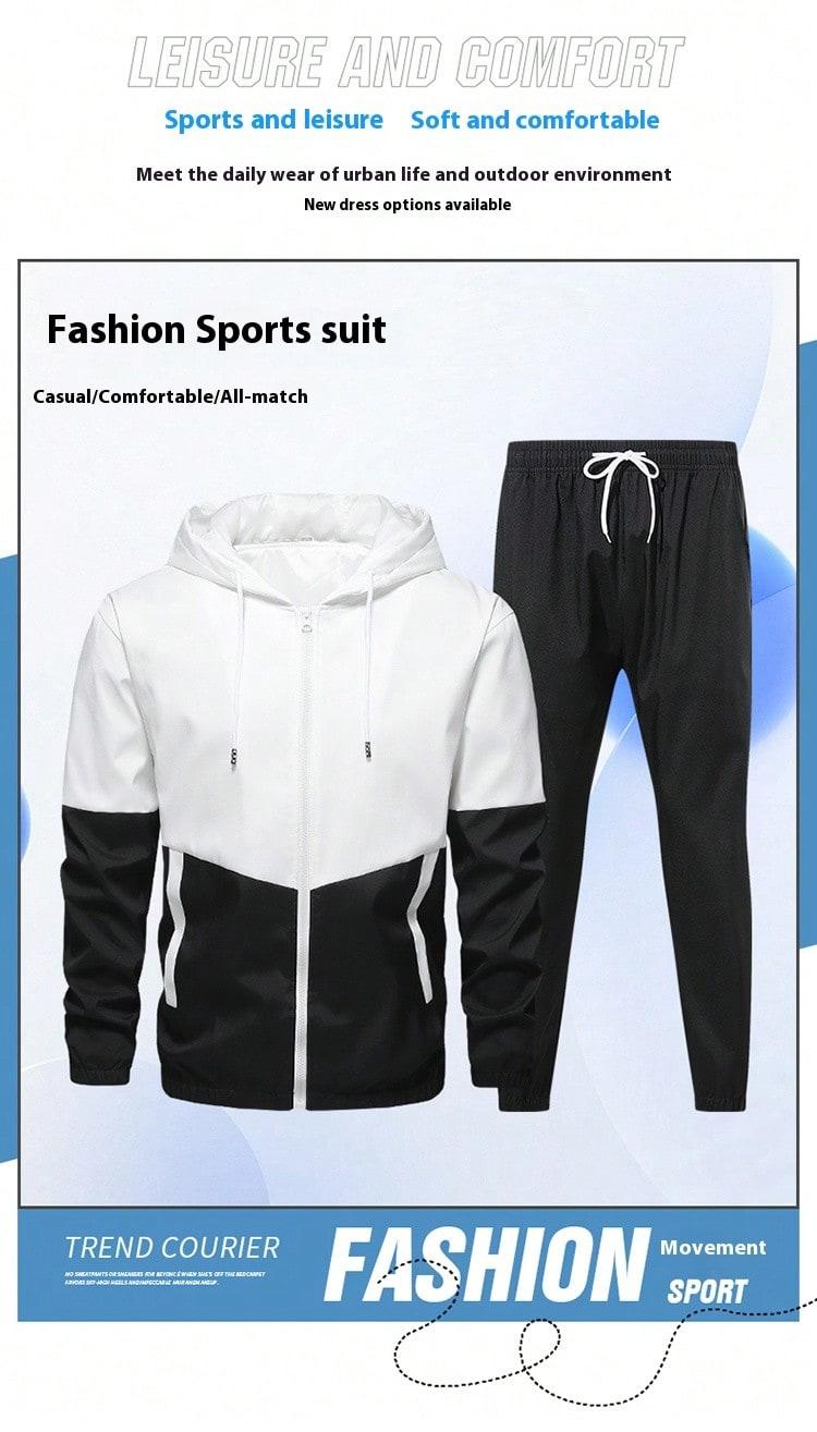 2-Piece Men's Sportswear Set - Hooded Windbreaker & Pants ，Jogging Suits Workout Tracksuit SpringStatements