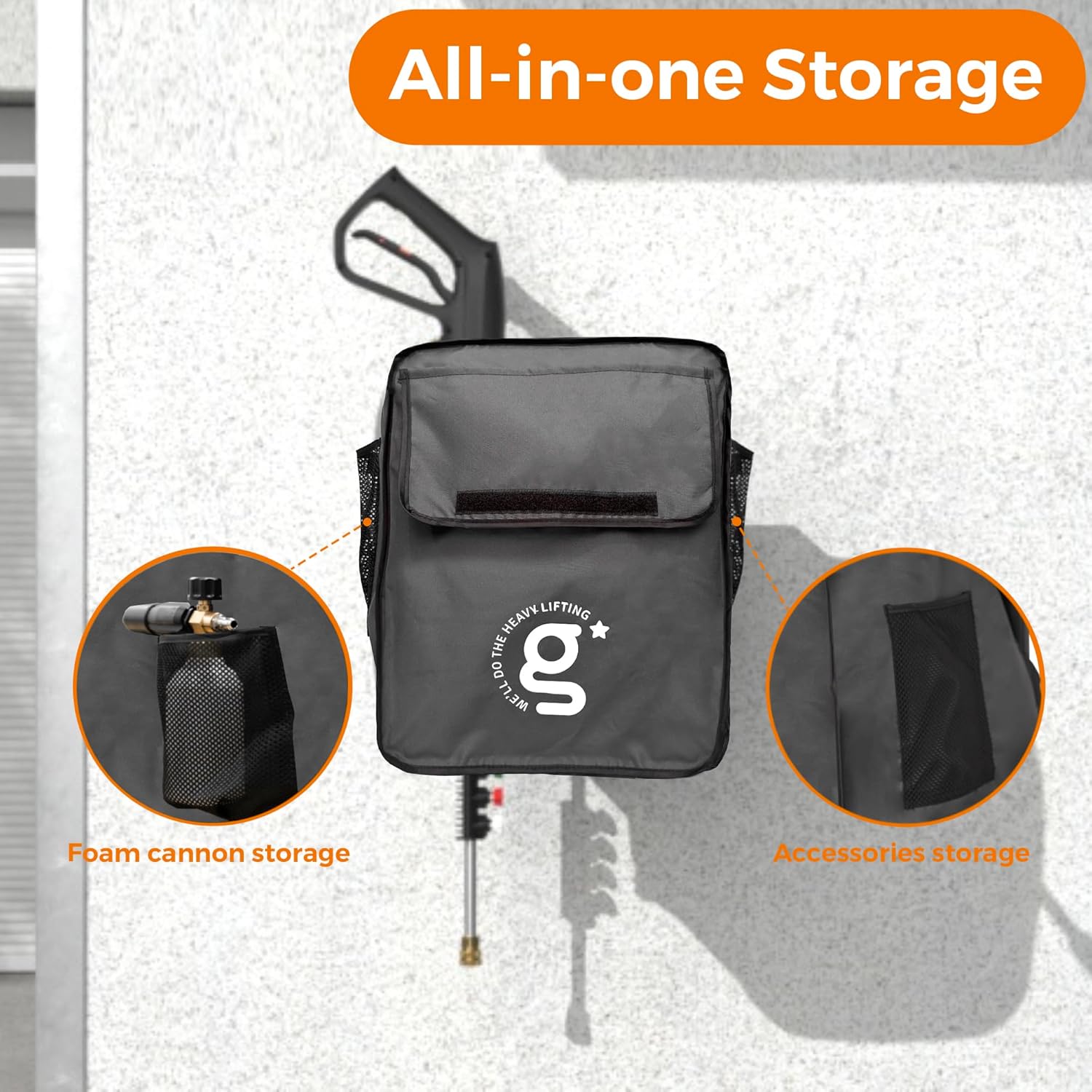 Giraffe Tools G20 Grandfalls Pressure Washer Cover Black - Waterproof and Anti-UV Resistant Black