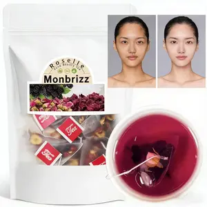 Monbrizz Beauty tea Bright Beauty Tea Bags Black Mulberries Rose Black Wolfberry Tea 4.23oz/120g (20bags) Glow Beautiful Flower Tea Mulberry Black Goji Berries Anthocyanin Vegan Health Herbal Tea health tea